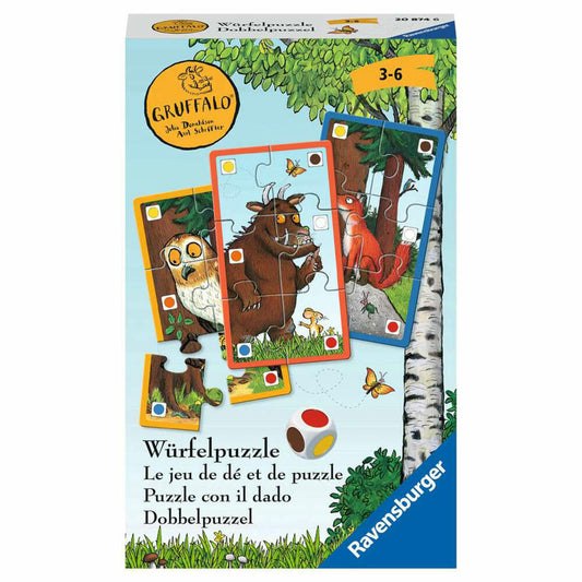 Ravensburger Reisespiel Der Grüffelo Würfelpuzzle, für Kinder ab 3 Jahren, 20874