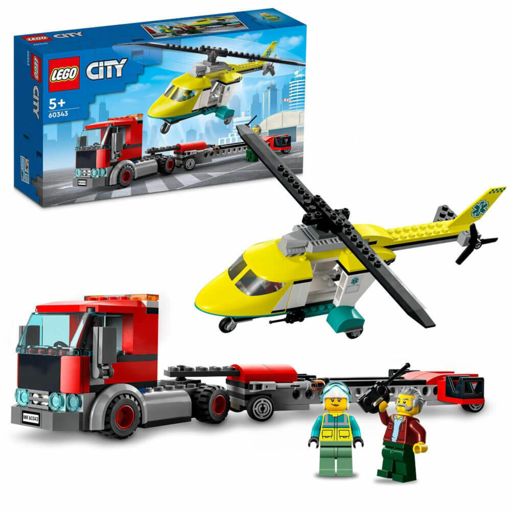LEGO City Helicopter Transporter, 215 pcs., Building Set, Construction Set, Building Blocks, Toy, Ages 5 and Up, 60343