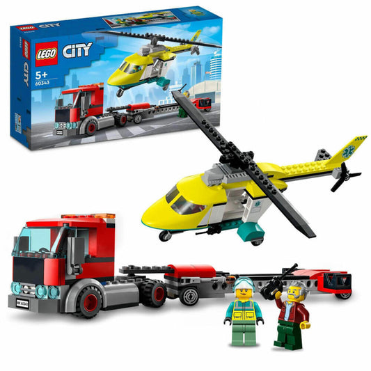 LEGO City Hubschrauber Transporter, 215-tlg., Bauset, Konstruktionsset, Bausteine, Spielzeug, ab 5 Jahre, 60343