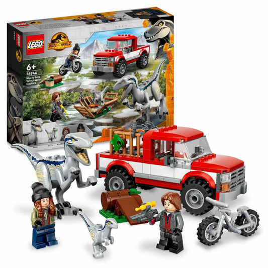 LEGO Jurassic World Blue und Beta in der Velociraptor-Falle, 181-tlg., Bauset, Konstruktionsset, Bausteine, Spielzeug, ab 6 Jahre, 76946