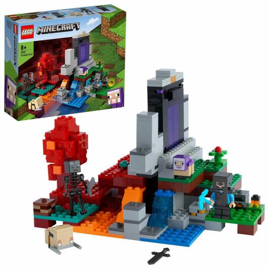 LEGO Minecraft Das zerstörte Portal, 316-tlg., Bauset, Konstruktionsset, Bausteine, Spielzeug, ab 8 Jahre, 21172