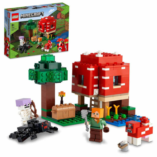 LEGO Minecraft Das Pilzhaus, 272-tlg., Bauset, Konstruktionsset, Bausteine, Spielzeug, ab 8 Jahre, 21179