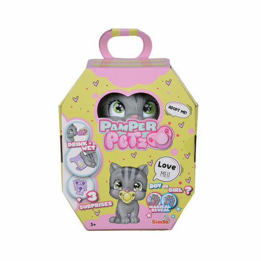 Simba Pamper Petz Cat, Toy Cat, Toy, Pet, Baby Animal, with Function, from 3 Years, 15 cm, 105953051