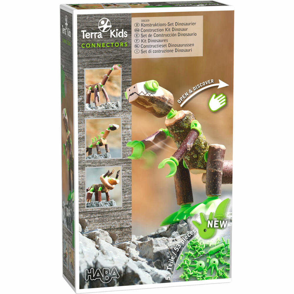 HABA Terra Kids Connectors Construction Set Dinosaur, Construction Kit, Construction Toy, Ages 8 and Up, 306309