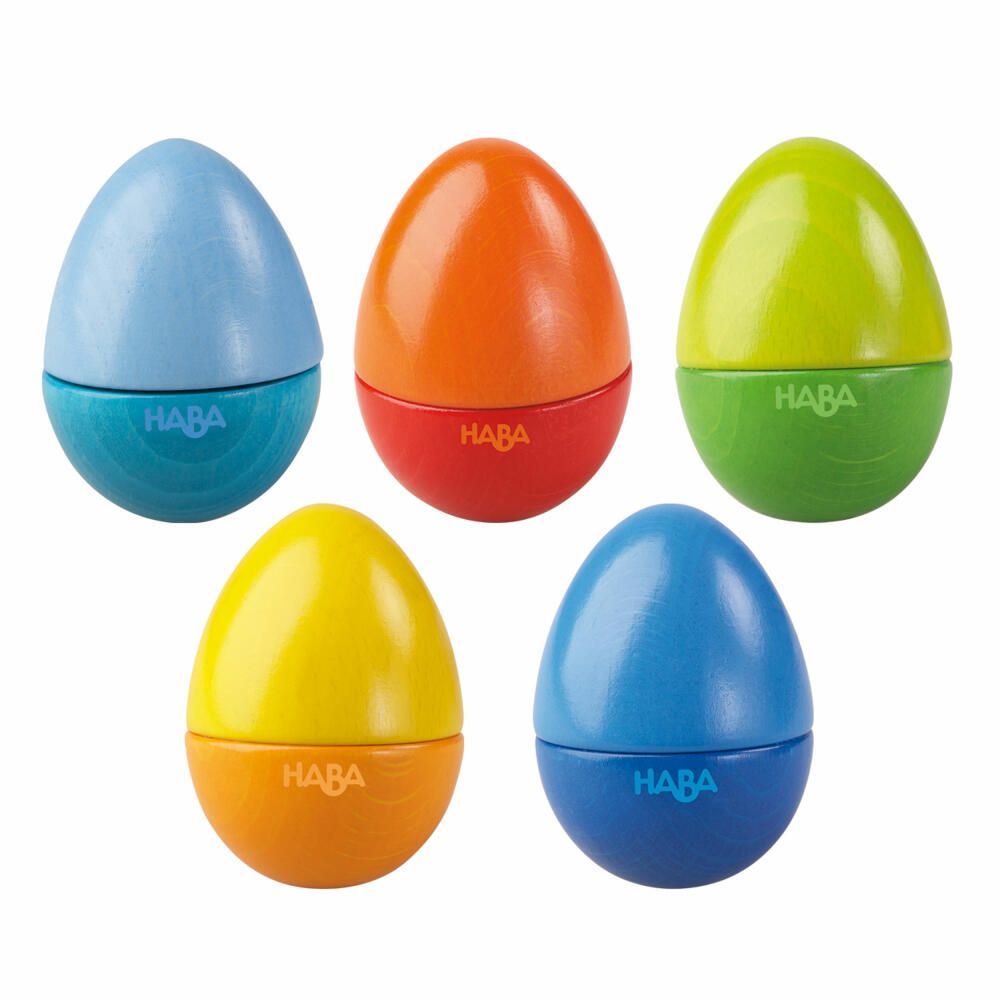 HABA Musikeier, 5-tlg., Musik Eier, Rassel, Kinder Instrumente, Musik, Spielzeug, 7733