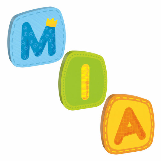 HABA wooden letters, name Mia, letters, door sign, wall, decoration, children's room, child, baby