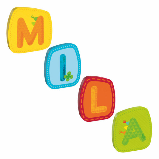 HABA Holzbuchstaben, Name Mila, Buchstaben, Türschild, Wand, Dekoration, Kinderzimmer, Kind, Baby