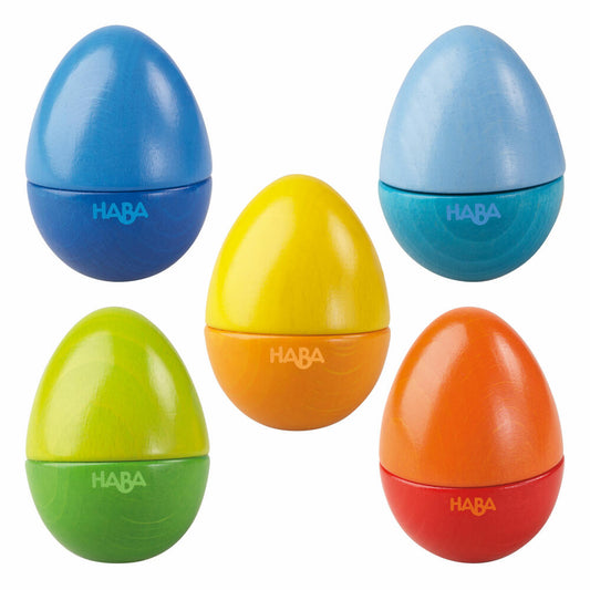 HABA Musikeier, 5-tlg., Musik Eier, Rassel, Kinder Instrumente, Musik, Spielzeug, 7733