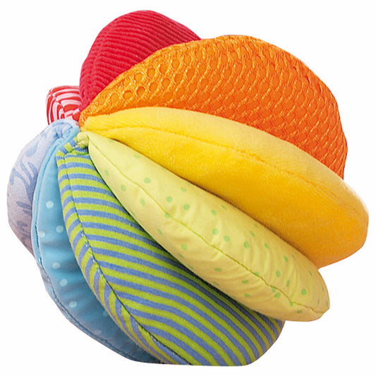 HABA Stoffball Regenbogen, Kuschelball, Spielball, ab 6 Monaten, Polyester, 17 cm, 3672