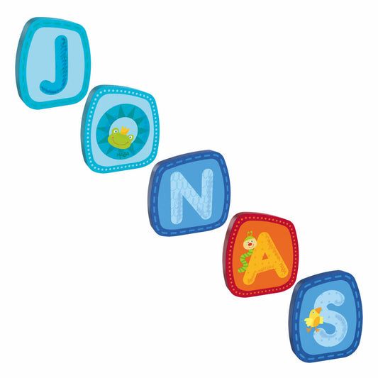HABA wooden letters, name Jonas, letters, door sign, wall, decoration, children's room, child, baby