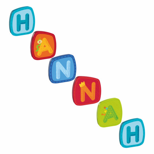 HABA wooden letters, name Hannah, letters, door sign, wall, decoration, children's room, child, baby