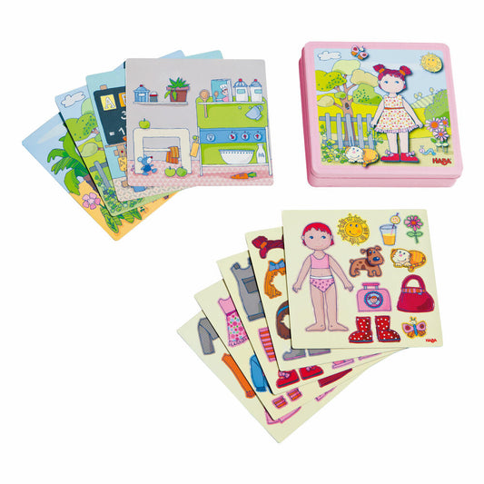 HABA Magnetic Game Box Dress-up Doll Lilli, 59 pcs., Magnetic Games, Dress-up Doll, Toy, 7392