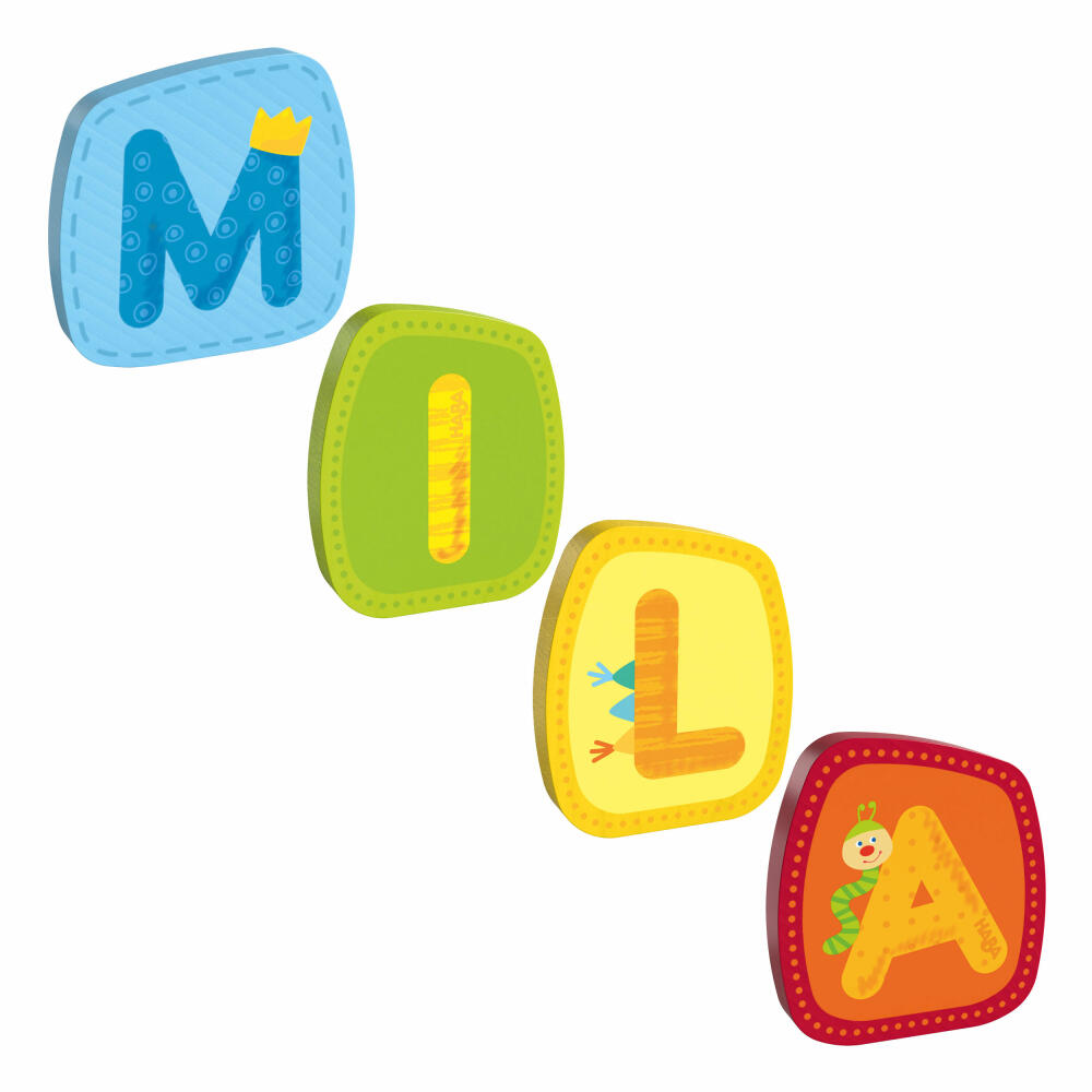 HABA wooden letters, name Mila, letters, door sign, wall, decoration, children's room, child, baby