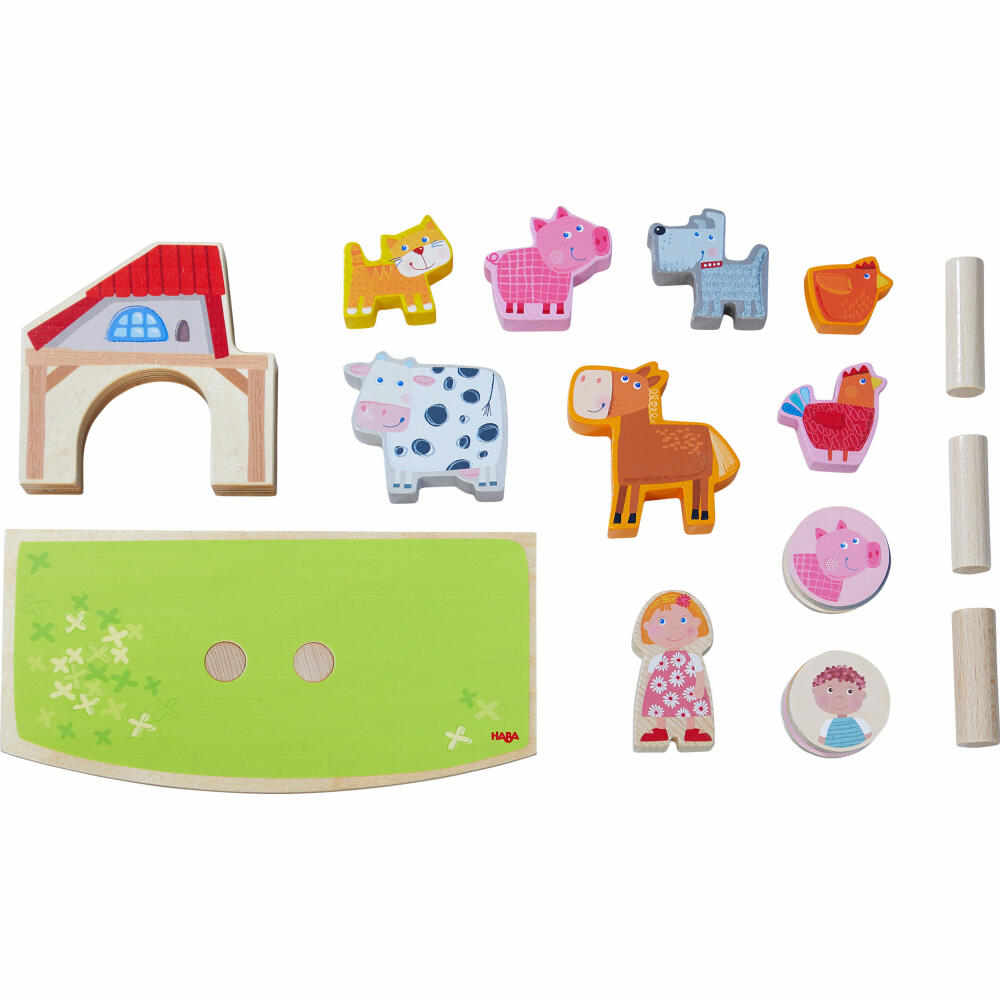 HABA Stapelspiel Tierischer Balanceakt, Stapelspielzeug, Motorik Spielzeug, Baby, 306288