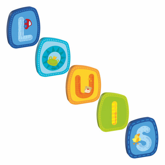 HABA wooden letters, name Louis, letters, door sign, wall, decoration, children's room, child, baby