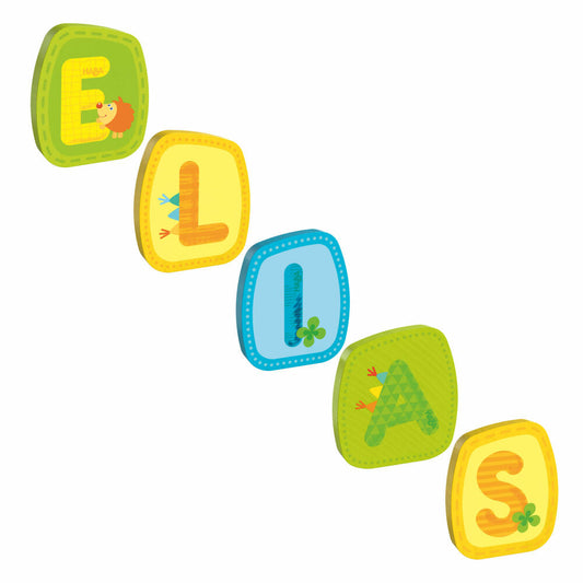HABA Holzbuchstaben, Name Elias, Buchstaben, Türschild, Wand, Dekoration, Kinderzimmer, Kind, Baby