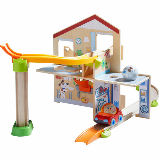 HABA Kullerbü - Kullerhausen play track, 17 pcs., ball track, toy, from 2 years, 307198