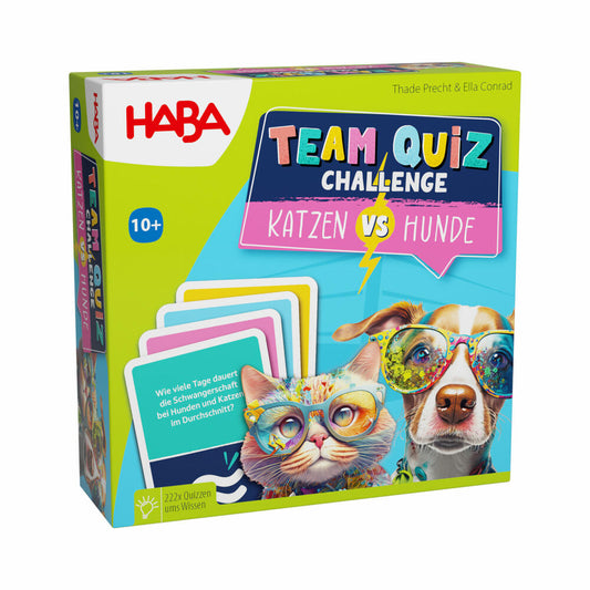 HABA Team Quiz Challenge - Cats vs. Dogs, quiz game, knowledge game, family game, ages 10 and up, 2010894001