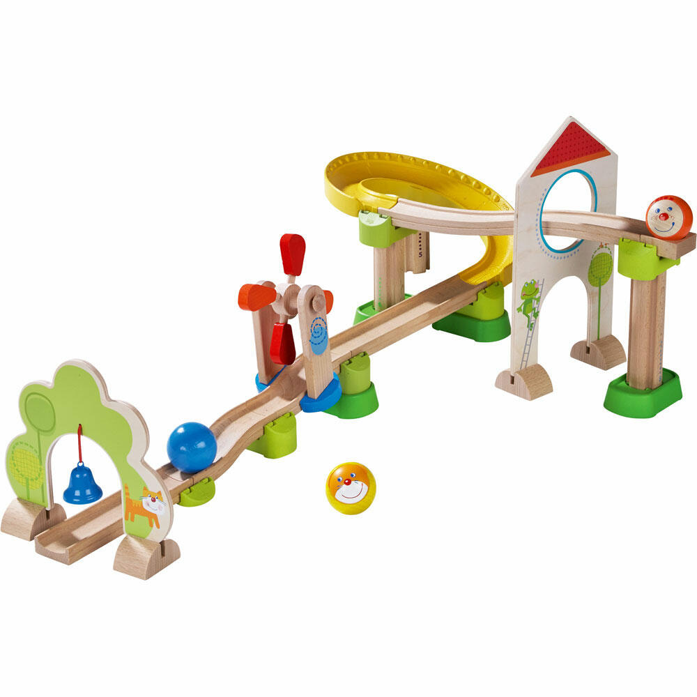 HABA Kugelbahn Kullerbü Windradbahn, 25-tlg., Murmelbahn, Kugel Bahn, Murmel, Spielzeug, 300438