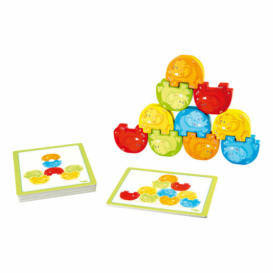 HABA Stapelspiel Wackelelefanten, Bauspiel, Kinderspiele, Spiele, Spielzeug, 300145