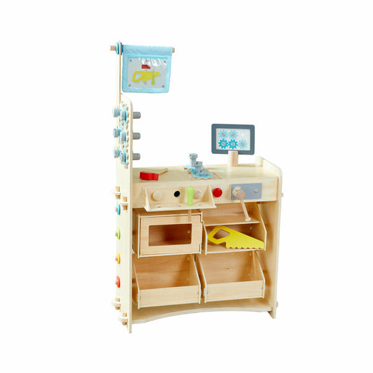 HABA Creative Play 3 in 1, Spielküche, Kaufladen, Werkstatt, Kinder Spielzeug, ab 3 Jahren, 2011830001