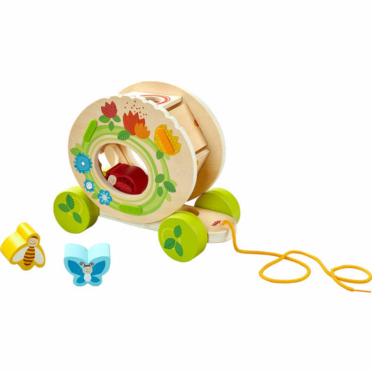 HABA Ziehfigur Blumenwiese, Nachziehspielzeug, Motorik, Spielzeug, ab 12 Monaten, 1307176001