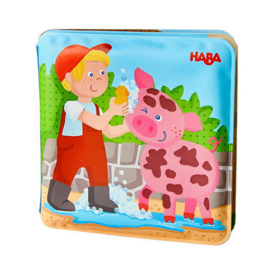 HABA Bath Book Washing Day at Pig &amp; Cow, Bath Toy, Play Book, Children, Toys, from 18 Months, 2011705001