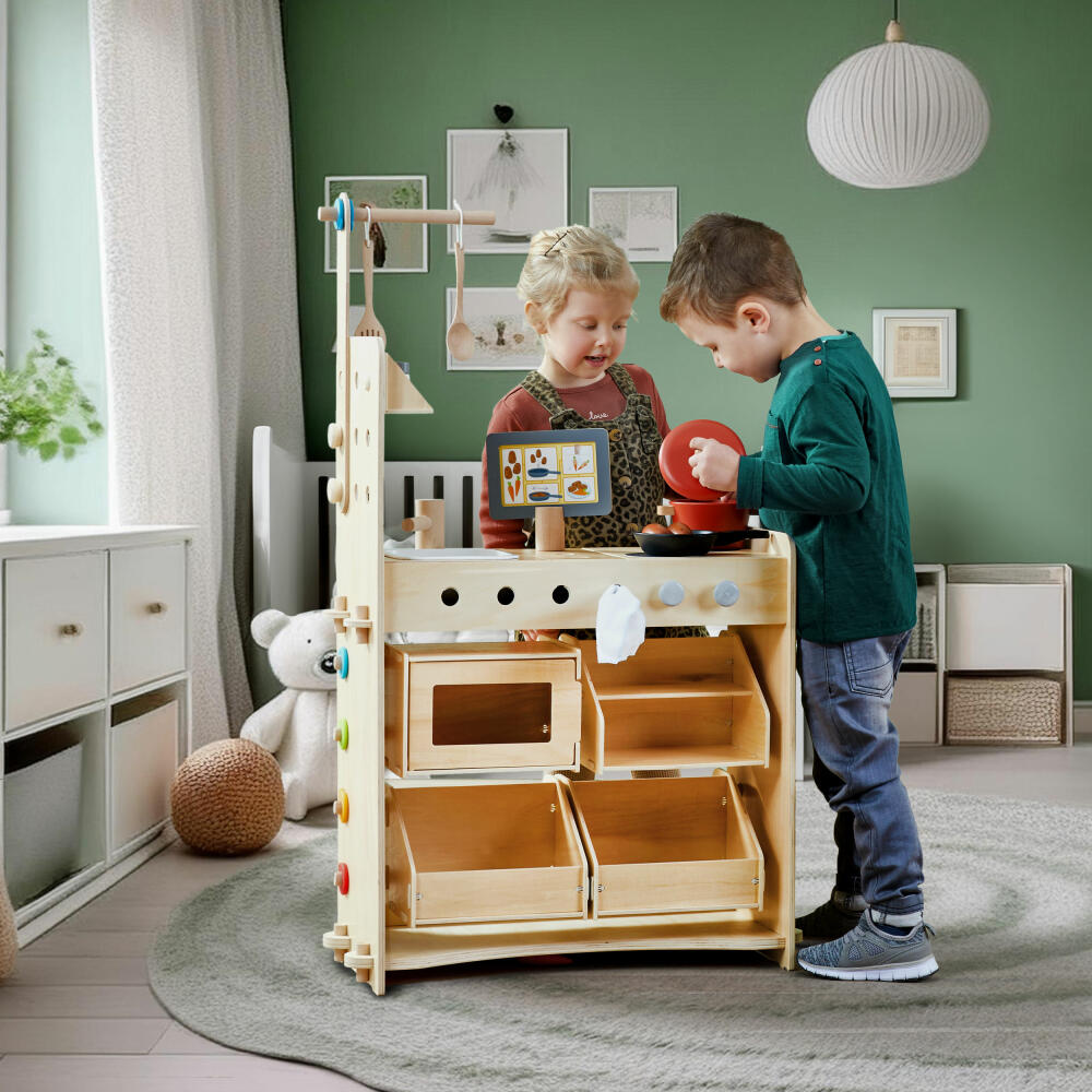 HABA Creative Play 3 in 1, Spielküche, Kaufladen, Werkstatt, Kinder Spielzeug, ab 3 Jahren, 2011830001