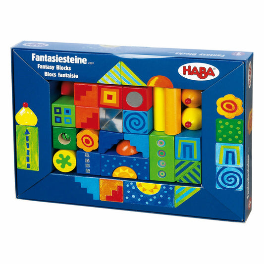 HABA Fantasiesteine, 26-tlg., Holz Bausteine, Holzbausteine, Bauspielzeug, Spielzeug, 2297
