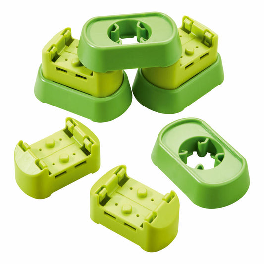 HABA Kullerbü extension set connectors and base, 8 pcs., extension for ball track, 300849