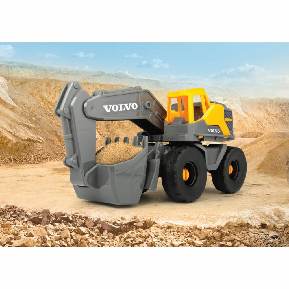 Dickie Toys Large Mack Truck with 2 Volvo Vehicles, Truck, Dump Truck, Toy Car, 203729012