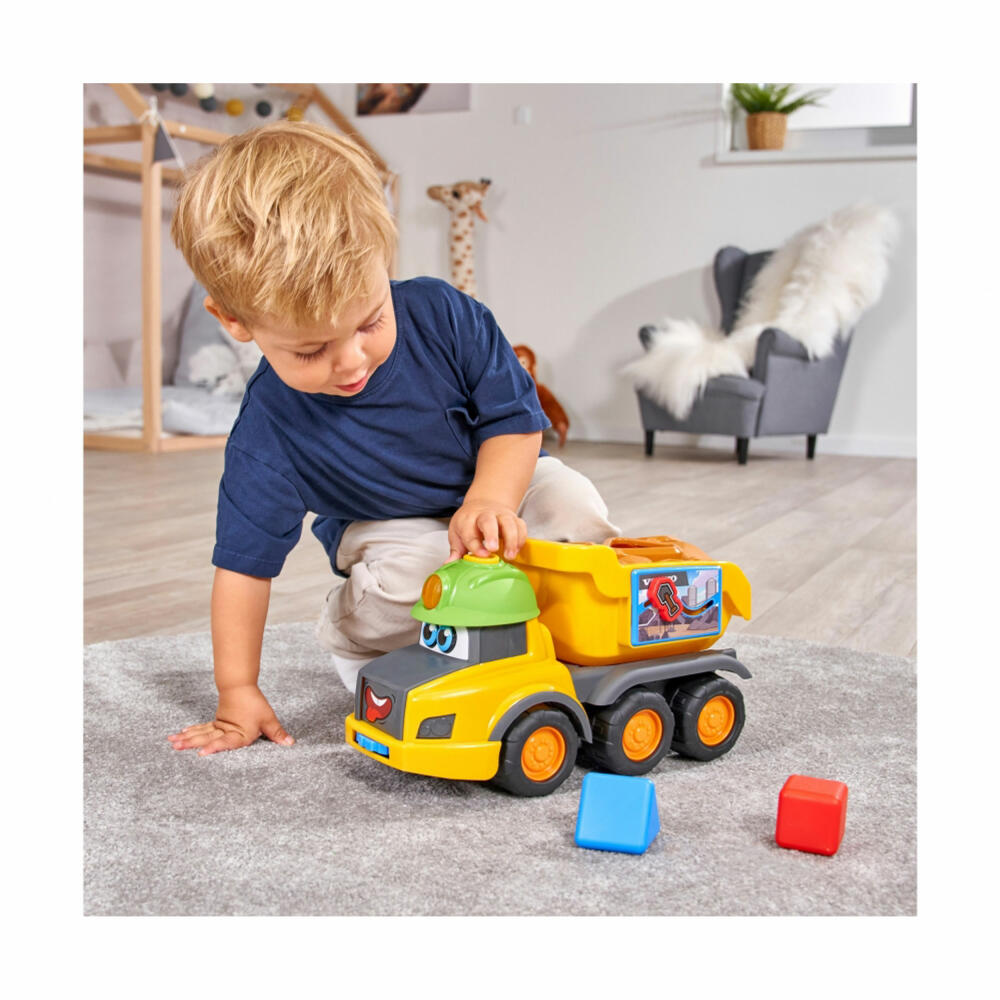 Simba ABC Harry Hauler, Spielzeugauto, Baustellenauto, Spielzeug Auto, mit Steckspiel, 204115008