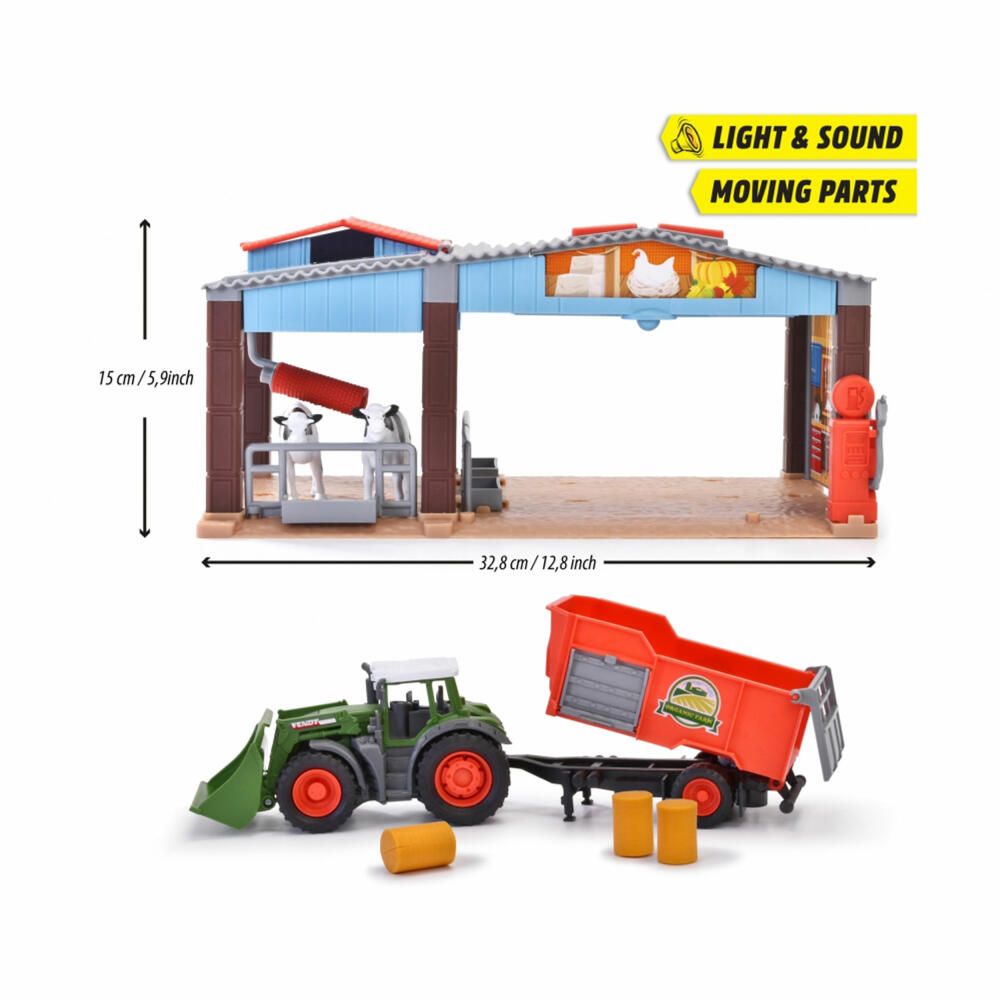 Dickie Toys Farm Station, toy farm, play set, with tractor, children, play world, 203735003