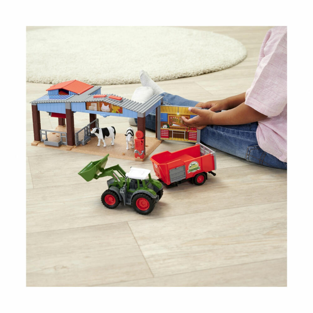 Dickie Toys Farm Station, toy farm, play set, with tractor, children, play world, 203735003
