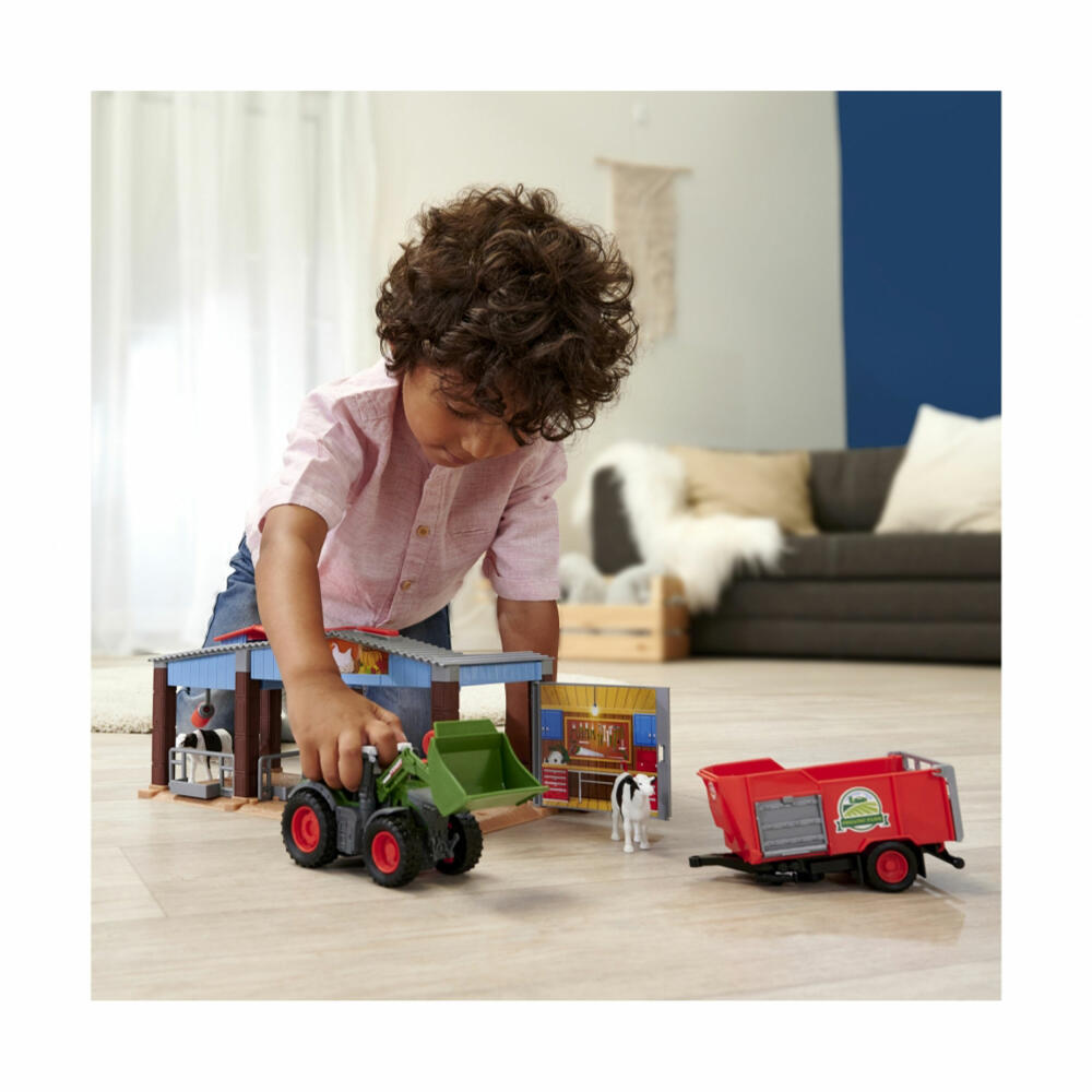 Dickie Toys Farm Station, toy farm, play set, with tractor, children, play world, 203735003