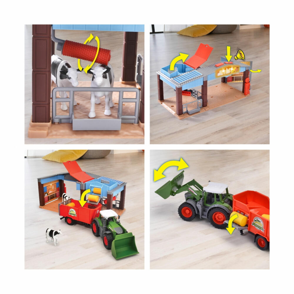 Dickie Toys Farm Station, toy farm, play set, with tractor, children, play world, 203735003