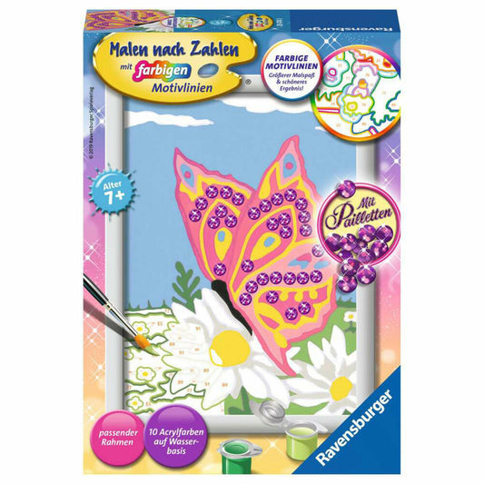 Ravensburger Malen nach Zahlen Schmetterling, Mal-Set für Kinder, 28474