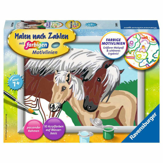 Ravensburger Malen nach Zahlen Liebevolle Stute, Mal-Set für Kinder, 28469