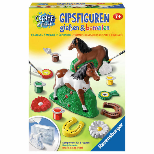 Ravensburger Create &amp; Paint Plaster Figures Horse, Painting Set, Craft Set, Plaster Figures, Plaster Figure, Casting, From 7 Years, 28522 8