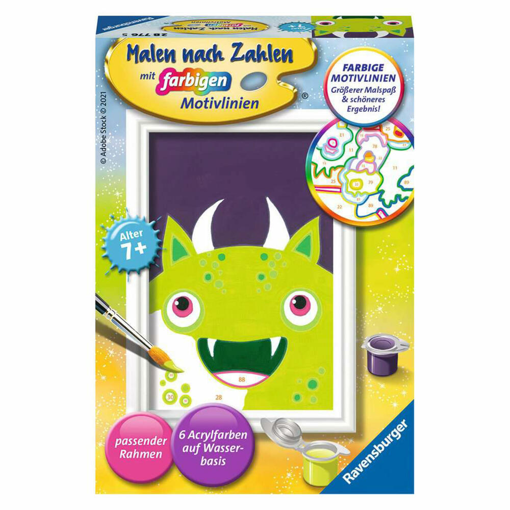 Ravensburger Malen nach Zahlen Freches Monster, Mal-Set für Kinder, 28776
