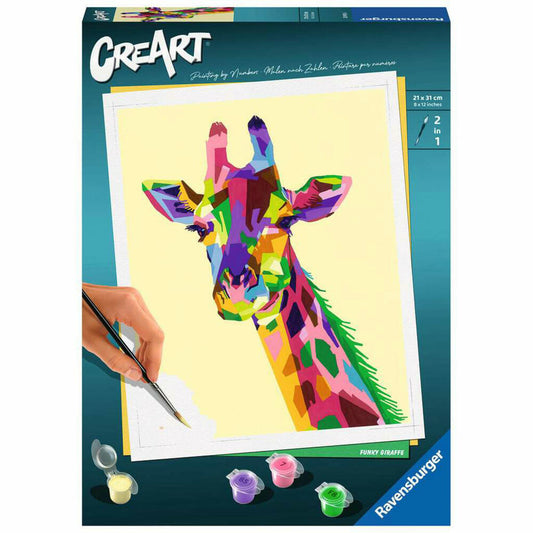 Ravensburger CreArt Funky Giraffe, Malen nach Zahlen, Malset, Malvorlage, Malen, 28993