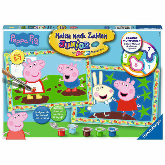 Ravensburger Paint by Numbers Peppa Pig, Painting Set for Children, 28764