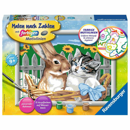 Ravensburger Malen nach Zahlen Putzige Freunde, Mal-Set für Kinder, 28477