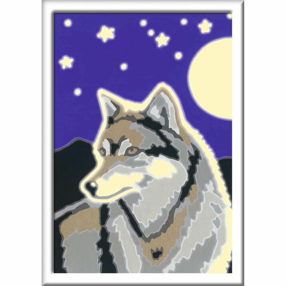 Ravensburger Malen nach Zahlen Wolfsportrait, Mal-Set für Kinder, 28773