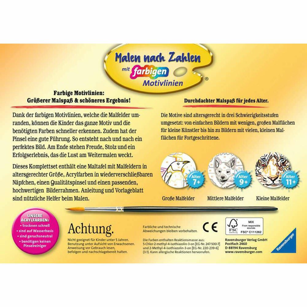 Ravensburger Malen nach Zahlen Süßer Fuchs, Mal-Set für Kinder, 28777