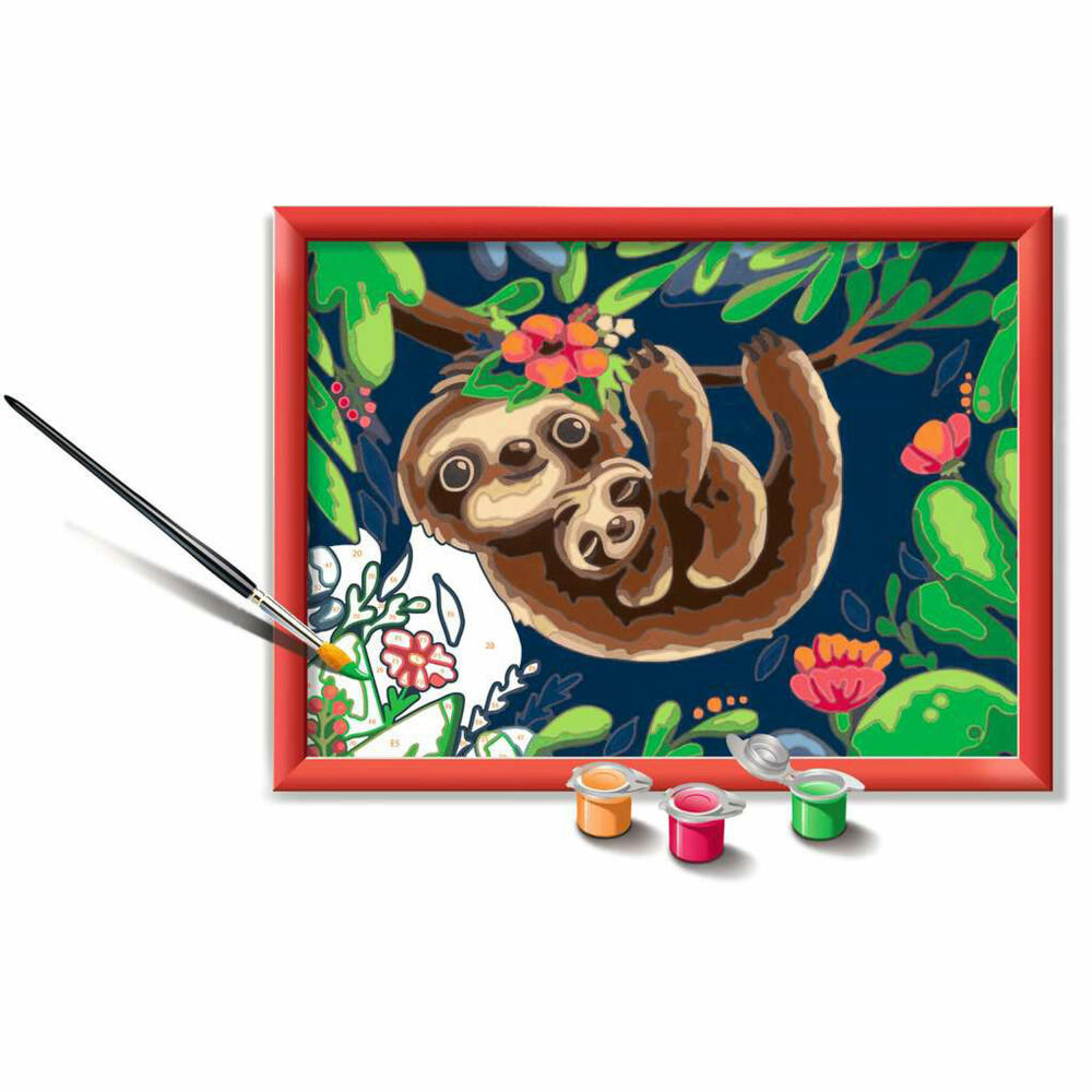 Ravensburger Malen nach Zahlen Niedliche Faultiere, Mal-Set für Kinder, 28698