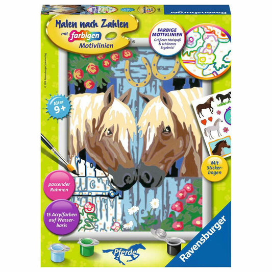 Ravensburger Malen nach Zahlen Treue Pferde, Mal-Set für Kinder, 28478