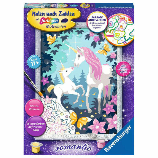 Ravensburger Malen nach Zahlen Einhornmagie, Mal-Set für Kinder, 28516