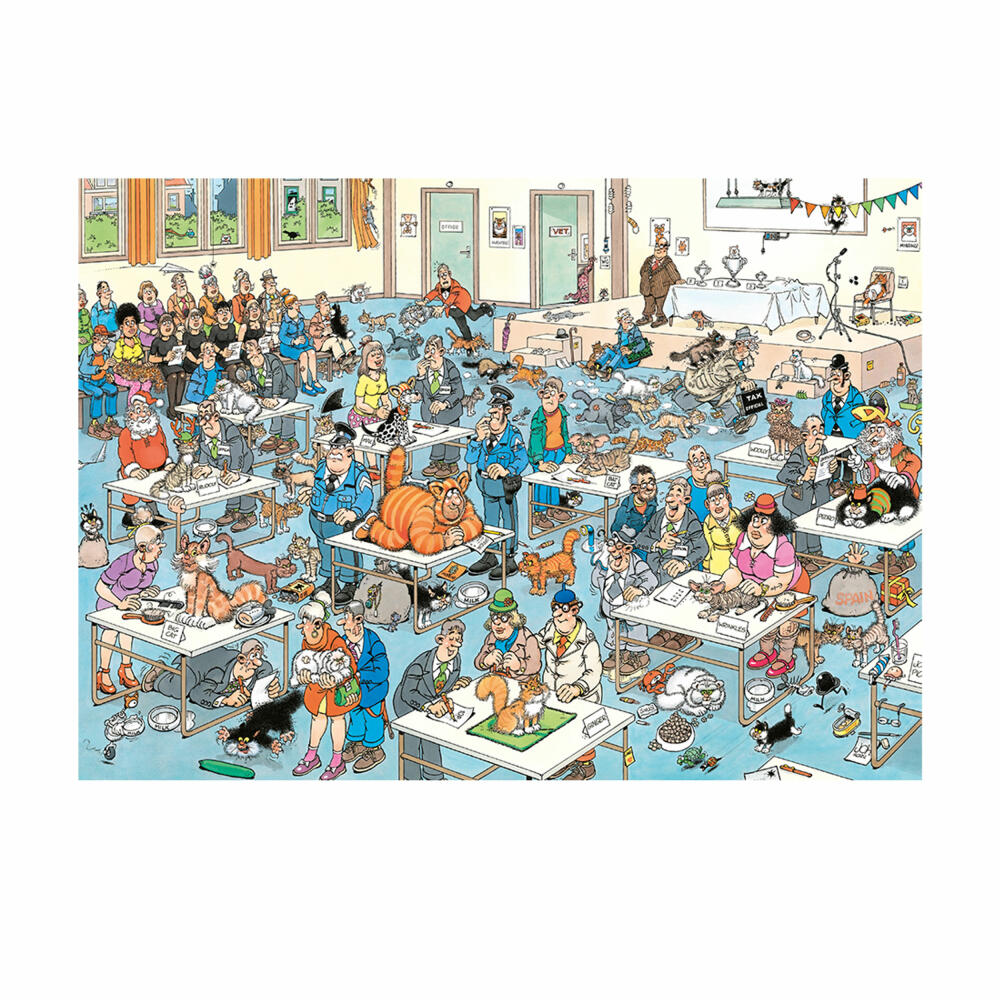 Jumbo Spiele Jan van Haasteren Die Katzenshow, Comic Puzzle, Erwachsenenpuzzle, 1000 Teile, 1110100032