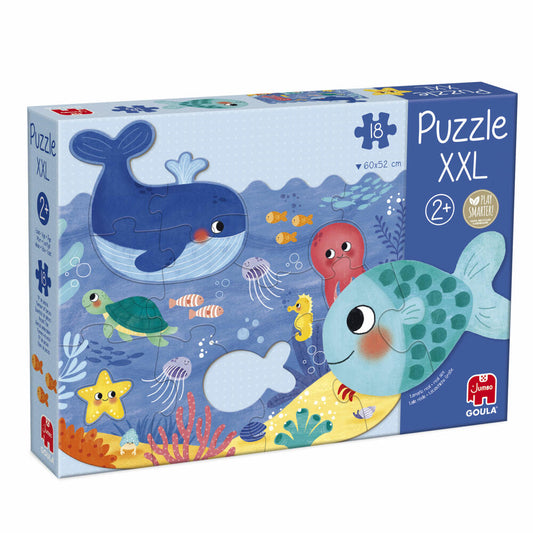 Jumbo Spiele GOULA XXL Puzzle Ozean, Kinderpuzzle, Kinder, 18 Teile, ab 2 Jahren, 1120700014